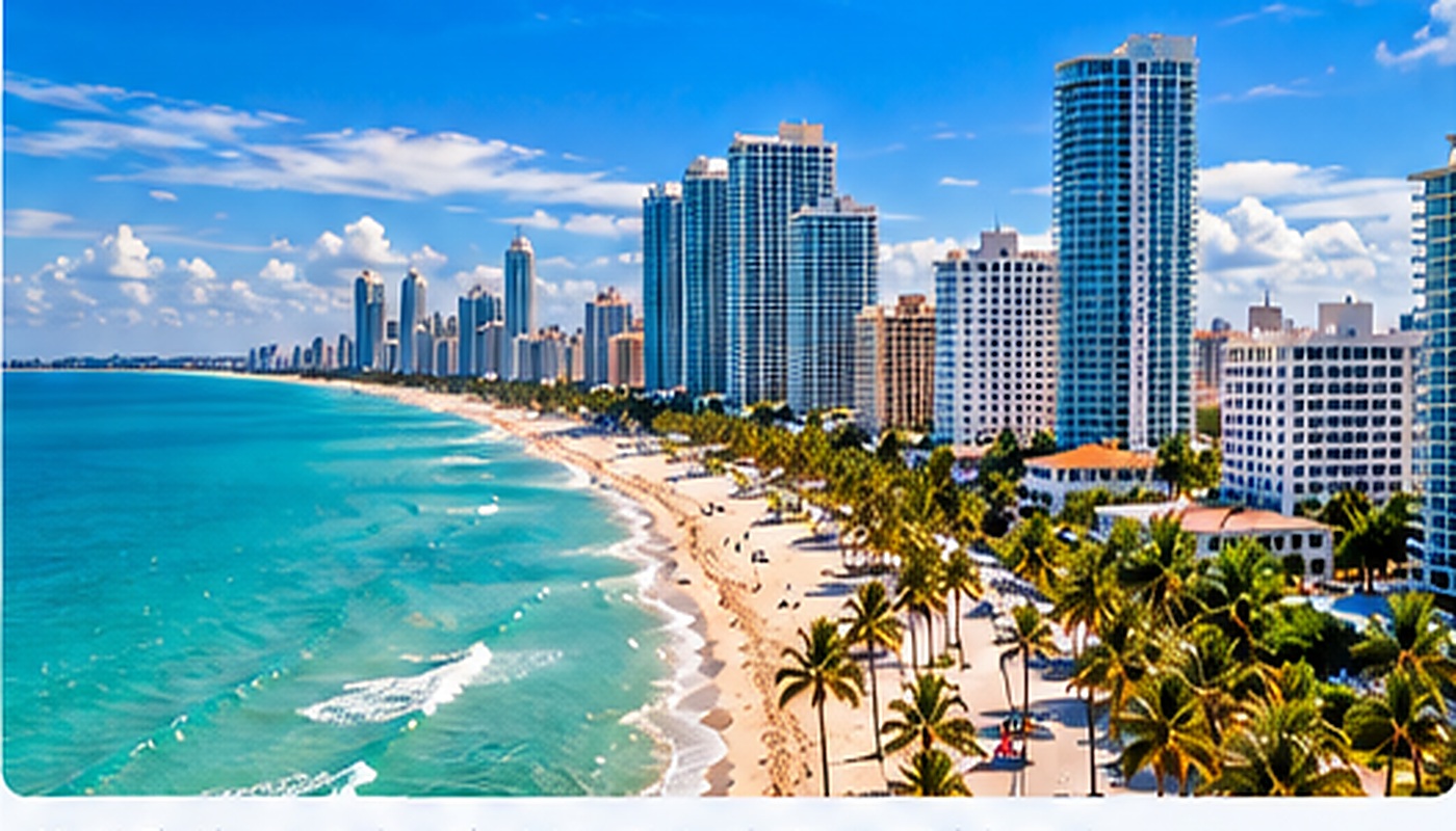 Florida-inspired coastal city illustration for DSCR Loan Florida investor education